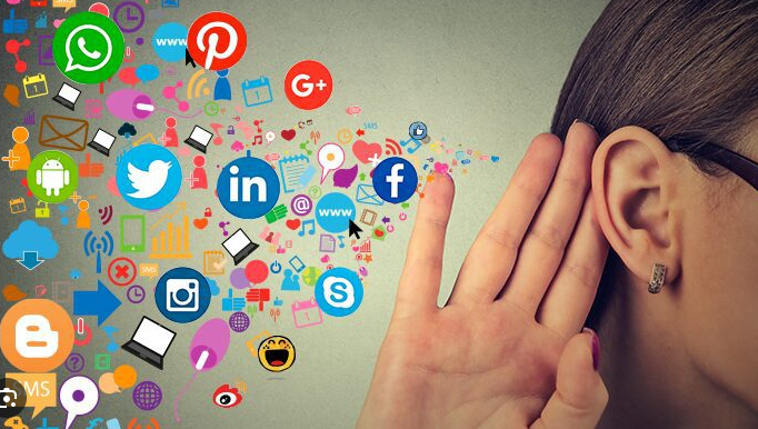 Social listening radar showing real-time keyword tracking and social platform monitoring